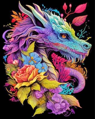 Floral Dragon Paint By Number