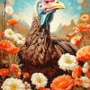 Floral Wild Turkey Paint By Number