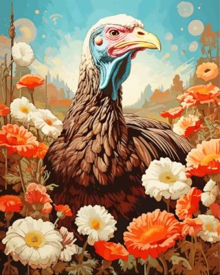 Floral Wild Turkey Paint By Number