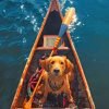 Golden Retriever In Boat Paint By Number
