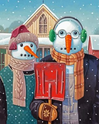 Ghotic Snow Couple Paint By Number