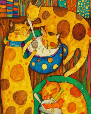Gustav Klimt Cats Paint By Numbers