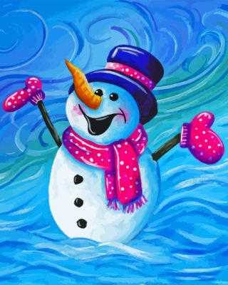 Happy Snowman Paint By Number