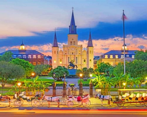 Jackson Square Sunset Paint By Number