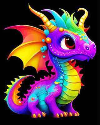 Mini Colorful Dragon Paint By Number