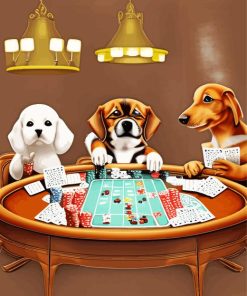 Puppies Playing Poker Paint By Number
