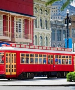 Red Tram New Orleans Paint By Number