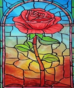 Stained Glass Rose Paint By Numbers