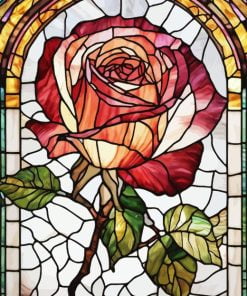 Rose Stained Glass Paint By Number