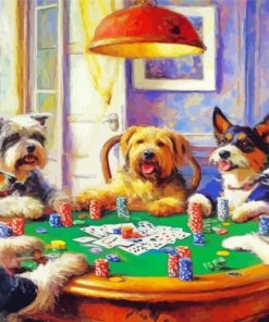 Vintage Dogs Playing Poker Paint By Number