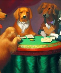 Vintage Dogs Playing Poker Art Paint By Number