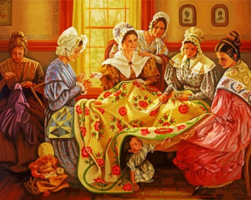 Women Quilting Paint By Numbers 