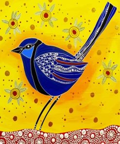 Aboriginal Blue Wren Paint By Number