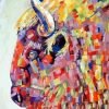 Abstract Colorful Bison Paint by numbers