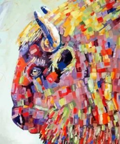 Abstract Colorful Bison Paint by numbers