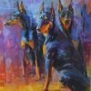 Black Doberman Dogs Paint By Number