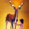 Aesthetic Girl And Deer Paint By Number