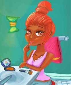 African Girl Doing Makeup Paint By Numbers