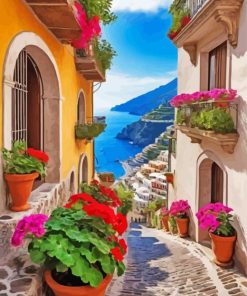 Amalfi Coast Village paint by numbers