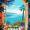 Amalfi Coast Italy Poster paint by numbers