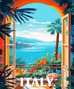 Amalfi Coast Italy Poster paint by numbers