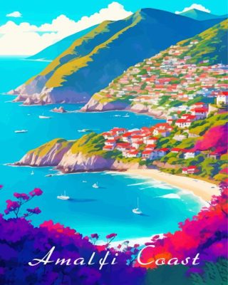 Amalfi Coast Poster paint by numbers