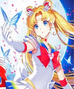 Sailor Moon With Butterflies Paint By Number