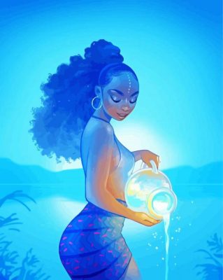 Aquarius Black Woman Paint By Numbers