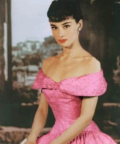 Audrey Hepburn Pink Dress Paint By Numbers