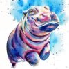 Baby Hippo Art Paint By Numbers