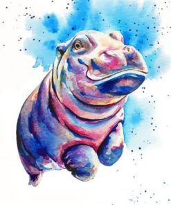 Baby Hippo Art Paint By Numbers