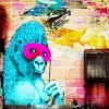 Banksy Gorilla In Pink Mask paint by numbers