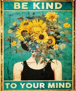 Be kind to your mind poster paint by numbers