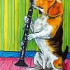 Beagle Dog Playing Clarinet Paint By Number