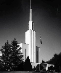 Black And White Lds Swiss Temple Paint By Numbers