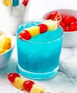 Blue Hawaii Cocktail Drink Paint By Number