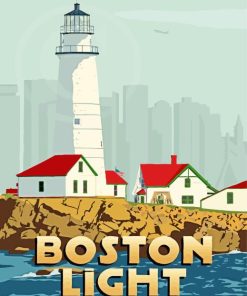 Boston Light Poster Paint By Number