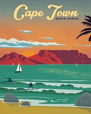 Cape Town South Africa Poster Paint By Number