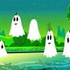 Cartoon Ghosts Paint By Numbers