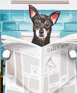 Chihuahua Reading News Paint By Number
