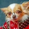 Chihuahua Dog With Glasses Paint By Number