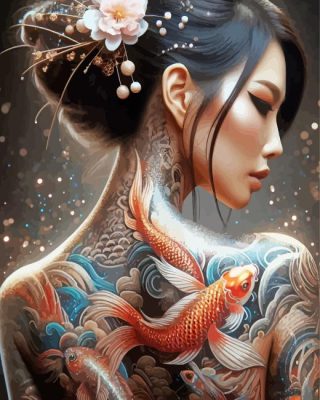Chinese Tattooed Girl paint by numbers