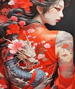 Chinese Tattooed Girl paint by numbers