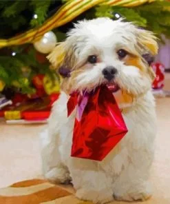 Christmas White Schnauzer Paint By Number