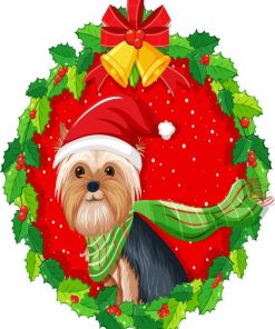 Christmas Yorkshire Terrier Paint By Numbers