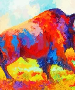 Rainbow Bison Paint By Numbers