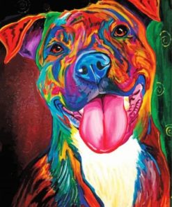 Colorful Brindle Pitbull paint by numbers