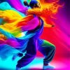 Colorful Hip Hop Dancer paint by numbers