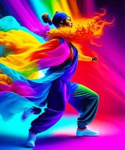 Colorful Hip Hop Dancer paint by numbers