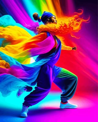 Colorful Hip Hop Dancer paint by numbers